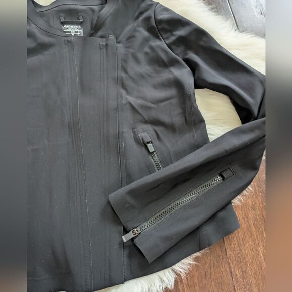 Athleta Stellar Black Womens Moto Full Double Zip Jacket S Small - Picture 3 of 6